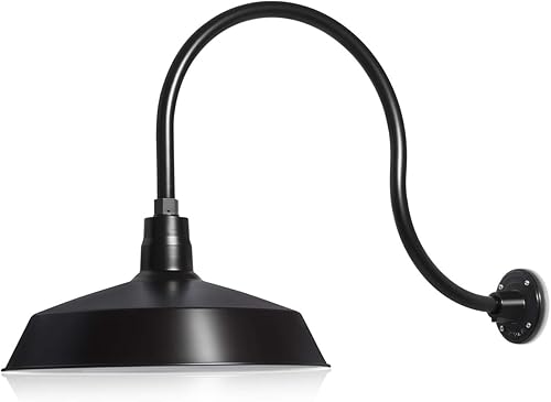 17 pulgadas. RLM Warehouse - Pantalla con brazo de cuello de cisne y bombilla Led A19 5000K de 9W