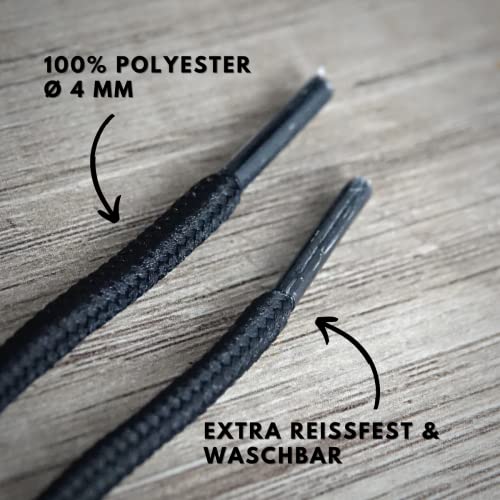 Schnürsenkel LaceHype 2 Paar Runde 4 mm in Schwarz