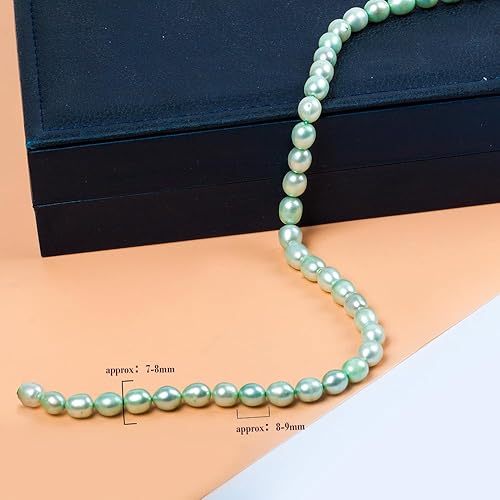 Miniatura 2 de Cuentas de perlas de arroz de agua dulce naturales de 0.35 a 0.35 pulgadas, perlas auténticas de 14 pulgadas, cuentas sueltas para hacer joyas de