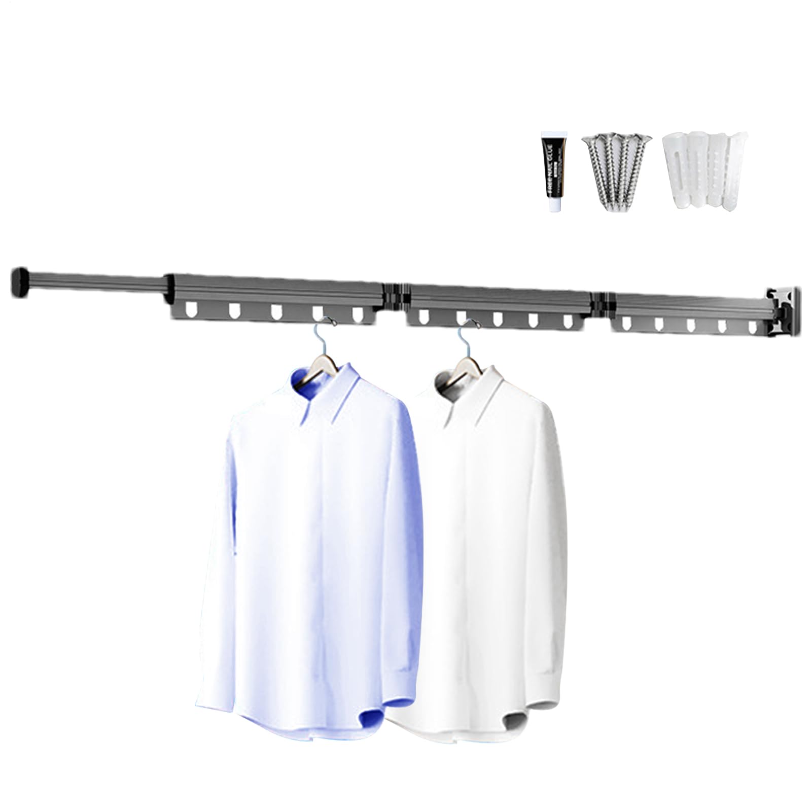 Genérico Tendedero De Lavandería Montado En La Pared, Tendedero De Ropa Montado En La Pared,Percha de Secado de Ropa Plegable - Plegable para Ropa, tendedero montado en la Pared para balcón