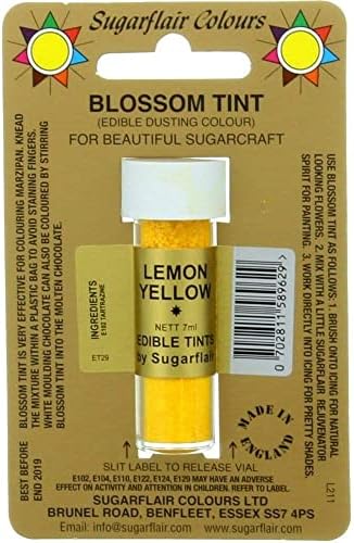 Sugarcraft Sugarflair Colour Blossom Tint Powder Dust Lemon Yellow 7ml