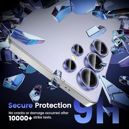 Image of CLITZ Camera Lens Protector for Samsung Galaxy S25 Ultra 5G,9H Tempered Glass Metal Individual Ring Cover, HD Clear, 1 Set (Titanium Blue)
