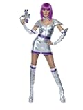 Fever Women's Space Cadet Costume, Medium, Silver Metallic