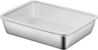 10X7.9X2.2 in Steel Meal Prep Container with Airtight Lid, Stackable Rectangular Storage Box for Fridge and Oven Reheat