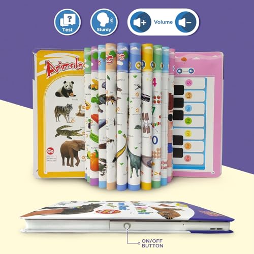 Image of Interactive English Words Sound Book | 13 Learning Themes & 300+ Words | Educational Talking Book for Kids | Learn Alphabets, Animals, Fruits & More | Musical Learning Toy for Toddlers
