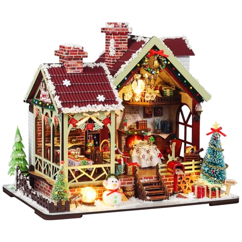shrike Book Nook Kit - DIY Puppenhaus Häuser für Erwachsene mit LED-Licht Bücherregal-Dekoration Besondere handwerkliche Geschenke für Familie oder Freunde zu Weihnachten Geburtstagen