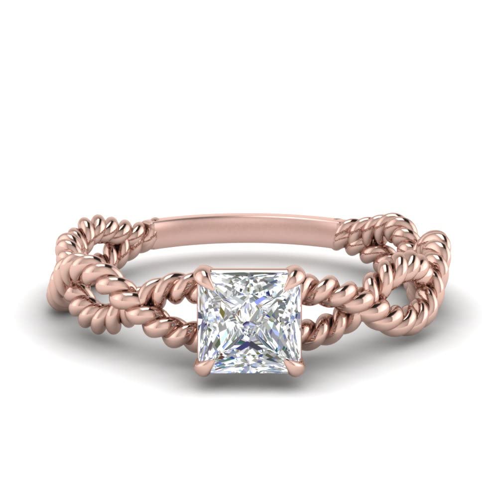 Bague pierre précieuse solitaire princesse ajustable de la taille 47 à 70