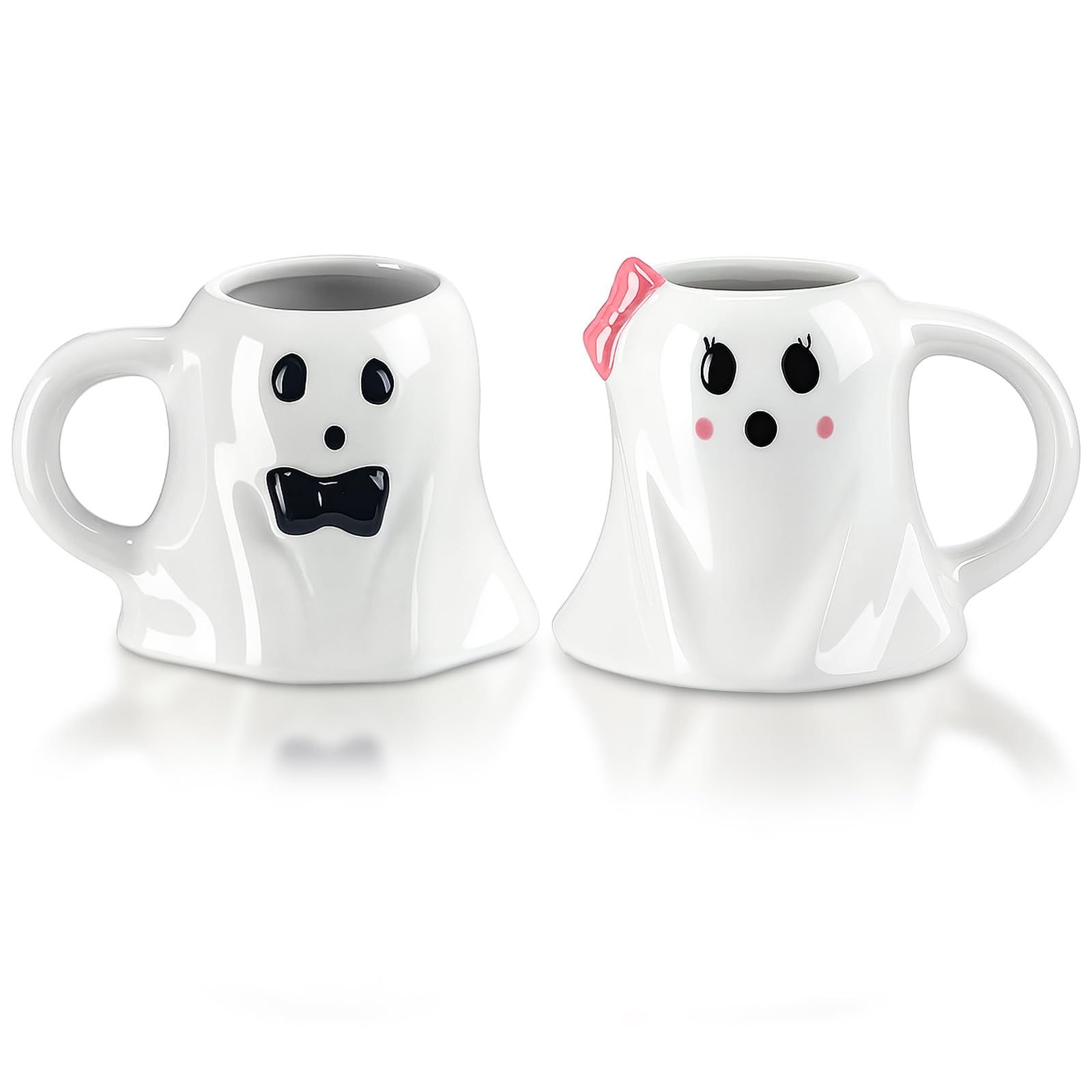 Amazon.com: Baderke 2 Pcs 12 oz Halloween Ghost Mugs Spooky Mr and