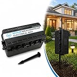 IP65 Outdoor Electrical Box, Weatherproof Extension Cord Box for Indoor & Outdoor Use, Protects Outlets & Power Bar (≤8.66×3.74 in), Inter Size: 9.45×4.17×2.52 in (Black-M)