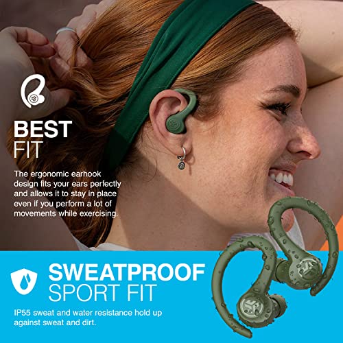 Image of JLab Go Air Sport, Wireless Workout Earbuds Featuring C3 Clear Calling, Secure Earhook Sport Design, 32+ Hour Bluetooth Playtime, and 3 EQ Sound Settings (Green)