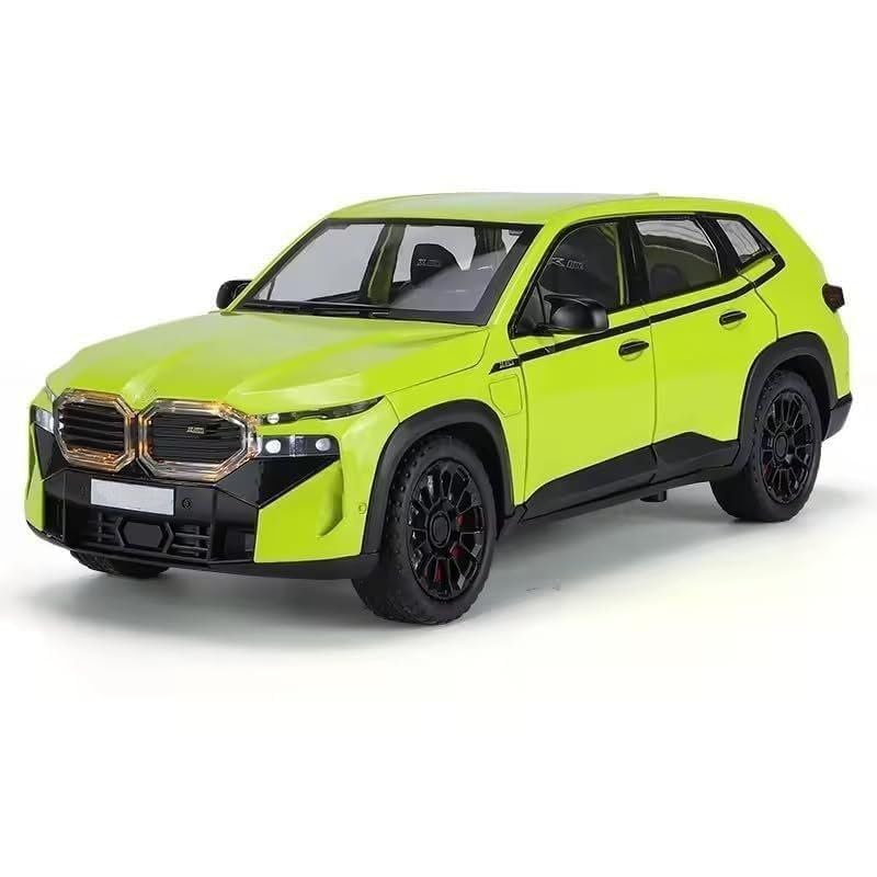 Image of 1:24 B-M-W XM Diecast Metal Pull Back Car with 6 Openable Doors with Sound and Light Toy Decoration car Best Gift Toys for Kids (1:24 B-M-W XM - Green)