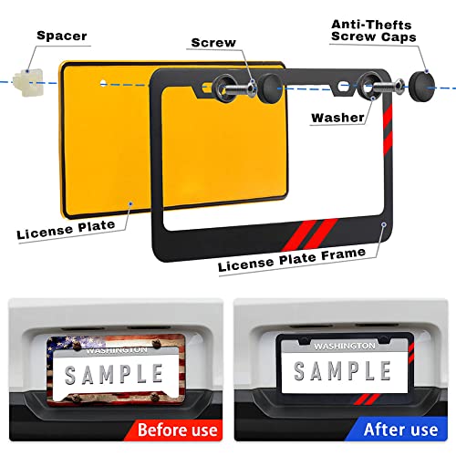 Matte License Plate Frames Aluminum Alloy License Plate Cover Holder Fits For All Dodge Universal License Plate Covers Accessories For Front And Rear Car Tags #TOP1