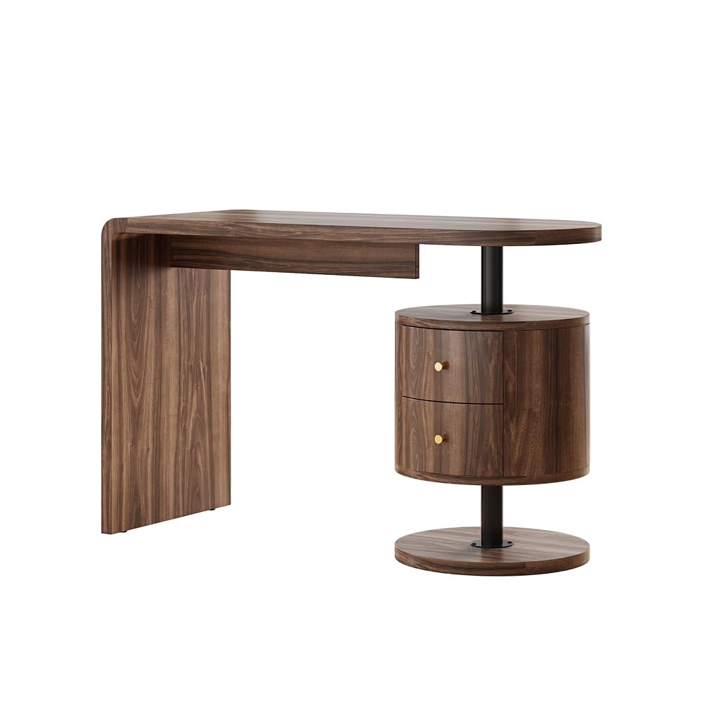 Vicco Bureau Lara, Chêne Rustique, 120x50cm avec 2 tiroirs, Convient aux postes de Travail informatiques et aux Applications de Bureau à Domicile