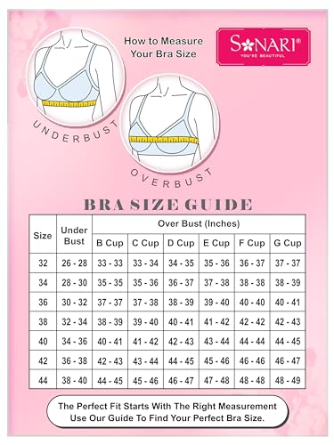 Image of SONARI Wire Free Padded Bra | Medium Padding for Support, Medium Coverage, Soft Cotton Polyester Material, Adjustable Straps with Hook & Eye Closure, Wash Only - 007