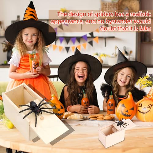 Spider Prank Box Halloween Spider Surprise Joke Box, Spider Scare Prank Box Hilarious Spider Prank Toy, Trick Box Funny Gag Gift for Christmas April Fool Birthday - Image 3