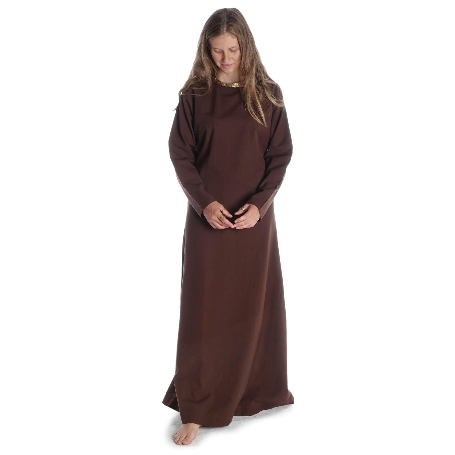 HEMAD Meliur Medieval Cotte Pure Cotton Underdress, brown, S-M