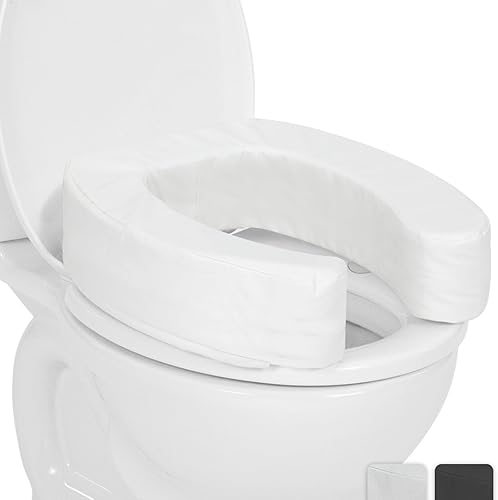 Miniatura 19 de Vive Cojín para asiento de inodoro (espuma acolchada suave), accesorio de baño acolchado suave fácil de limpiar, asientos alargados y estándar, dona