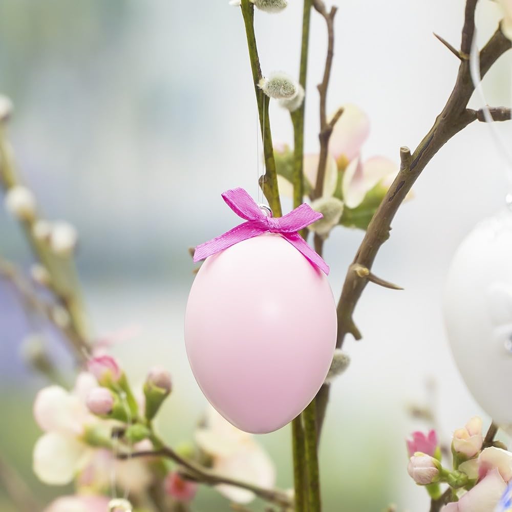 Lote de 100 huevos de plástico con agujero – blanco, 6 cm de alto, Ø 4 cm