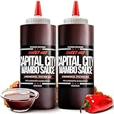 Capital City Mambo Sauce Sweet Hot, Washington DC Wing Sauces, Perfect Condiment for Wings Chicken Pork Beef Seafood Burgers Rice or Noodles, 12oz (2 Pack)