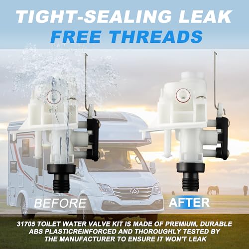 Image of 31705 31688 31687 31653 RV Toilet Water Valve kit- Freeze Resistance & Leakage-Resistant RV Toilet Parts for Thetford Aqua-Magic V High and Low by Vypart (Pack of 2)