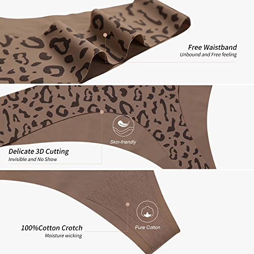 Image of DEANGELMON Seamless Thongs for Women No Show Thong Underwear Women Comfortable Multiple Pack