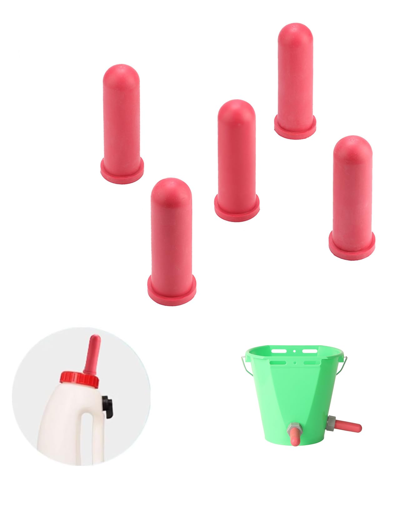 Goat Bottle Nipples PCS Rubber Calf Feeding Nipple Reusable