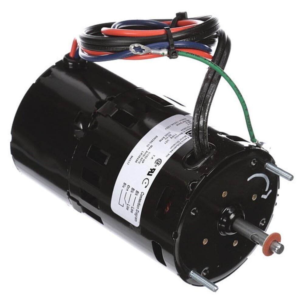 Fasco D408 3.3" Frame Open Ventilated Shaded Pole Flue Exhaust and Draft Booster Blower Motor with Sleeve Bearing, 1/150HP, 3000rpm, 115V, 60Hz, 0.5 amps