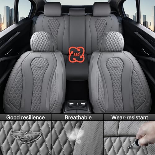 Coverado Seat Covers, Automotive Seat Covers Front Seats, Gray Car Seat Cover, Waterproof Car Seat Covers, Car Seat Cushion, Front Car Seat Covers Leather Driver Seat Protector Universal Fit Most Cars by Coverado - Image 6