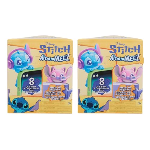 Disney Stitch Attachmeez Collectible Surprise Mini Figure Blind Box 2-Pack