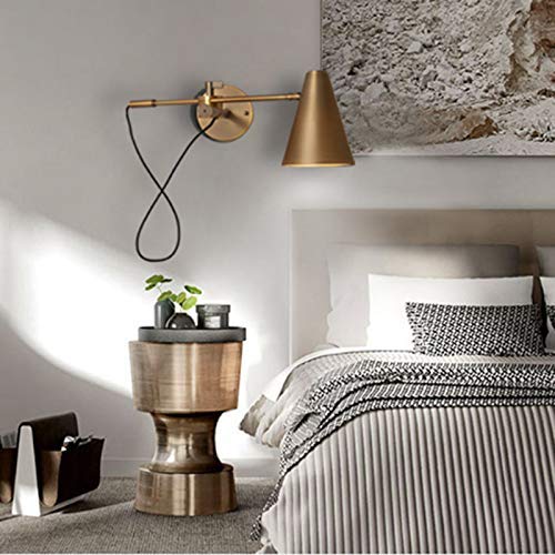 Lámpara de pared para dormitorio que soluciona la falta de espacio con diseño regulable 4