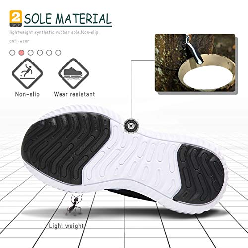 Boy Shoes Athletic Girls Sneakers Kids Running Sport Shoes Lightweight Breathable Black White Big Kid Size 3.5 #TOP4