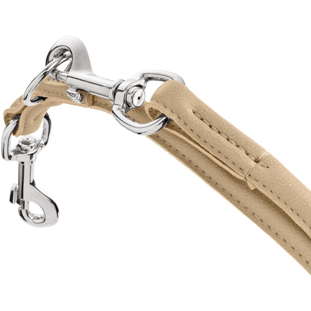 HUNTER Amalfi Adjustable Dog Lead Round Beige Vegan Faux Leather Nappa Look Adjustable to 3 Different Positions Soft Easy Care Brilliant Colour Made in Germany Size: 10/200 - Image 4