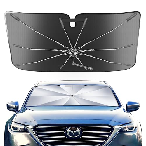 Portable for Mazda CX-9 CX9 2016-2025 Windshield Sunshade Umbrella with Carry Bag, 2 in1 Ice Crystal...