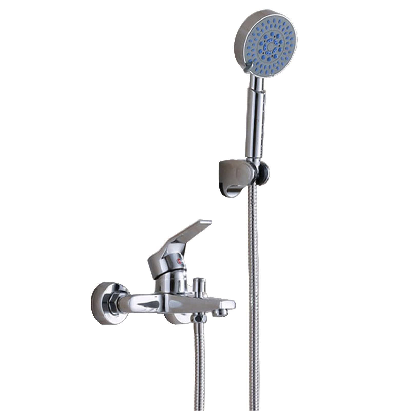 QUSYZD Shower Head with Handheld, Shower Faucets Sets High Pressure Adjustable Anti-leak Shower Head with Holder/Hose, Chrome,A
