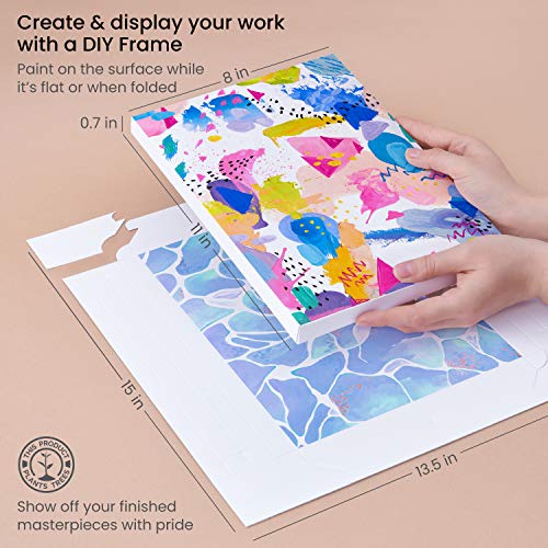 Arteza Mixed Media Paper Foldable Canvas Pad, 8x11 Inches, 20 Sheets