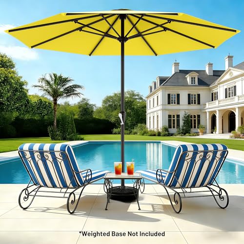Image of AreShark 12 FT Patio Umbrella for Outdoor, Outdoor Table Umbrella with Crank, Outdoor Patio Umbrellas with 8 Sturdy Ribs, Patio Umbrellas for Market, Garden, Pool (Yellow)