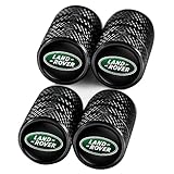 A Autoventil Kappe, Reifen Ventilkappen für Land Rover LR2 LR3 LR4 Range Rover Sport Defender Discovery Sport LR4 Land Cruiser, Auto Zubehör, 4 Stück Ventilkappen Schwarz