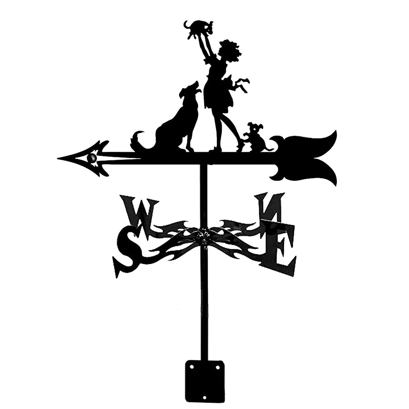TAXXII Craft Wind Vane Weathervane with Animal Silhouette Ornament Roof Mount Weather Weathercock Measuring Tool Farm Scene Garden Stake Art