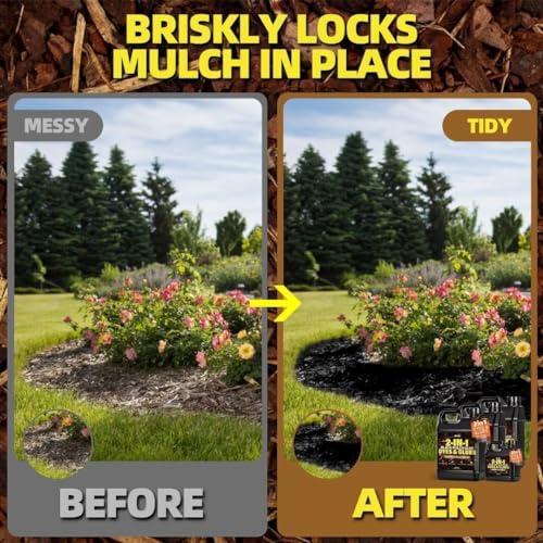 Mulch Glue - Black Color 2-in-1 Mulch Dye & Glue for Landscaping, Super Strength Landscape Adhesive Landscape Lock, Fast-Dry, Non-Toxic, Mulch Binder Glue, Pea Gravel, Adhesive Max Mulch Glue (32OZ)