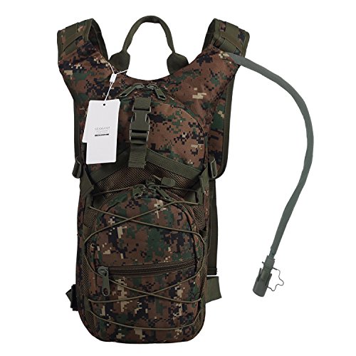seamand Hydration Backpack with 3L Water Bladder for Hiking and Climbing (Digital Camo)
