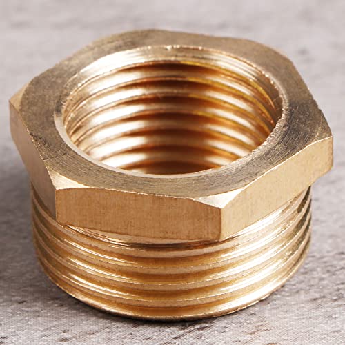 Ynegsde Garden Hose Repair Fittings 1/2'' Npt Female To 3/4'' Ght Male Hose Adapter Brass Threaded Garden Hose Connector Pipe Bushing Fitting Garden Hose Swivel, Pack Of 2 #TOP4