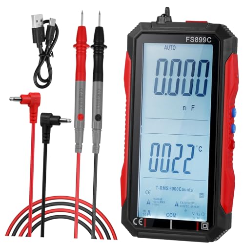 Voltmètre automatique de précision jojofuny doté d'un grand écran et ohmmètre
