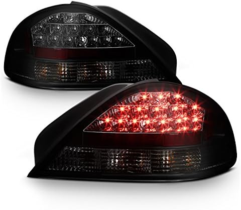 AKKON - For 95-05 Pontiac Grand AM SE SE1 SE2 GT GT1 Black Bezel Smoked Lens LED Tail Brake Light Set