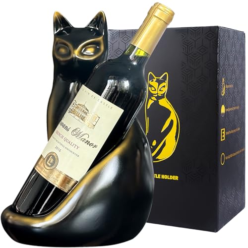 Cat wine bottle holder decorative tabletop wine rack