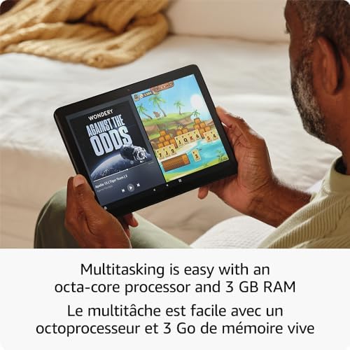 Amazon Fire HD 10 tablet (newest model), built for relaxation, 10.1" vibrant Full HD screen, octa-core processor, 3 GB RAM, 32 GB, Lilac - 1
