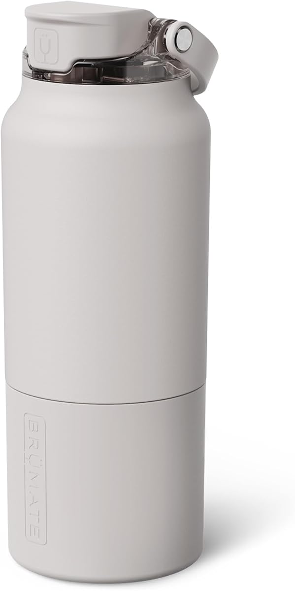 BrüMate Rise 35oz Water Bottle With 100% Leakproof Covered Silicone Straw | Insulated Stainless Steel Water Bottle With Removable Straw | Fast Flow | Soft Sip Silicone Spout | BPA-Free (Dune)