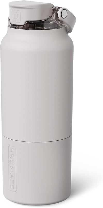 BrüMate Rise 35oz Water Bottle With 100% Leakproof Covered Silicone Straw | Insulated Stainless Steel Water Bottle With Removable Straw | Fast Flow | Soft Sip Silicone Spout | BPA-Free (Dune)