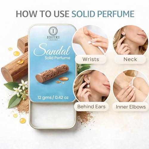 Image of Solid Perfume |sandal&pineapple Alcohol Free Wax Perfume Balm, Long Lasting | Pocket Tin 12g, Pack Of 2| Non Greasy Smooth Glide, Travel Friendly Men And Women
