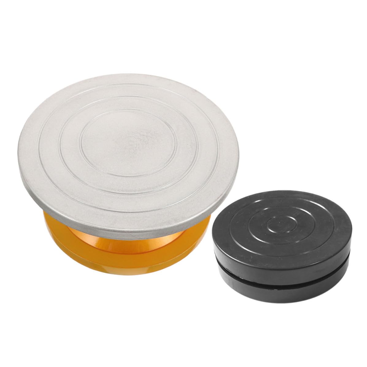 Luxshiny 2 Pezzi Alzata Girevole per Torta in Plastica e Metallo Rotazione Silenziosa e Resistenza all'Usura per Decorazione Torte e Creazioni Artistiche