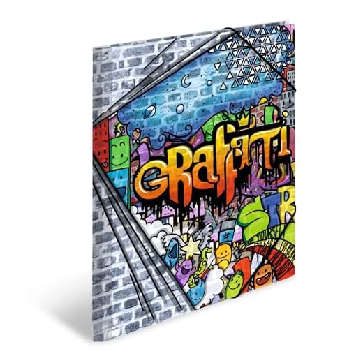 HERMA 19237 Carpeta de dibujo Artline con motivo Grafiti, A4, plástico resistente, con impresión interior, carpeta de 1 palmo